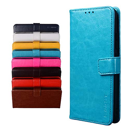 BRAND SET Funda para OPPO Realme C3 Cartera Estilo Flip de Piel Sintética Funda con Seguro Cierre de Cierre Magnético y Función de Soporte Adecuado Carcasa para OPPO Realme C3(Azul)