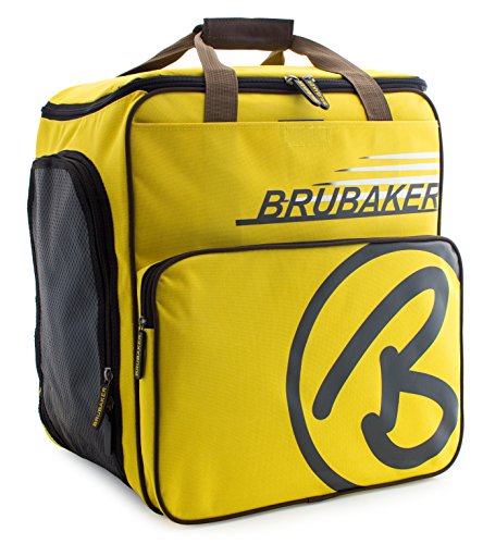 BRUBAKER 'Super Champion 2.0' Bolso para Deporte - Mochila Porta Botas De Esquí - Amarillo/Marrón