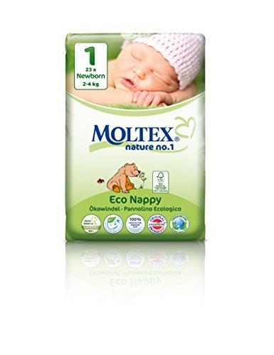 caja de cartón - 138 unidades MOLTEX Nature No1 pañales ecológicos bio oso pañales bebés NEWBORN Gr 1 (2-4 kg)