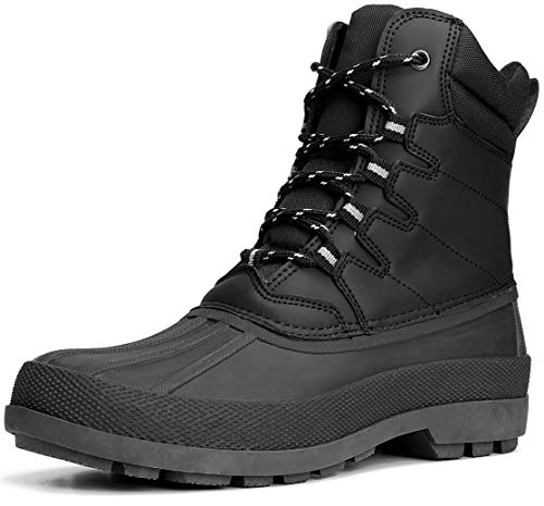 Camfosy Botas de Lluvia Impermeables para Hombres, Botas de Nieve Botines Après Ski Zapatos de Piel de Invierno