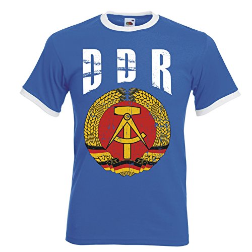 Camiseta de fútbol de la RDA, para hombre, para el Mundial de Fútbol 2018, tallas S, M, L, XL, XXL, azul D01 azul XL