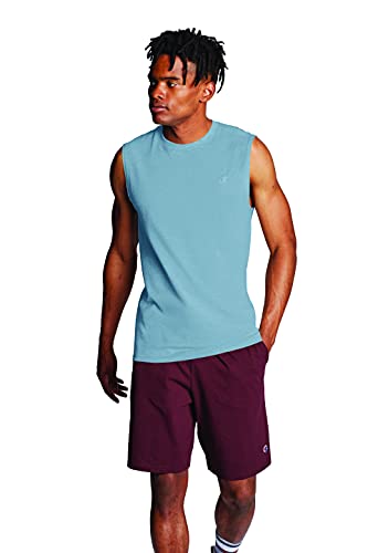 Champion Classic Jersey Muscle T-Shirt Camiseta, Maché Azul, L para Hombre