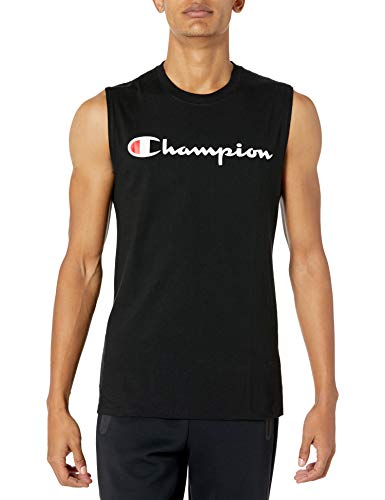 Champion Graphic Jersey Muscle Camisa, Negro, L para Hombre