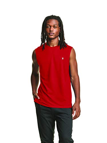 Champion Men's Double Dry Muscle Tee, Scarlet, Large