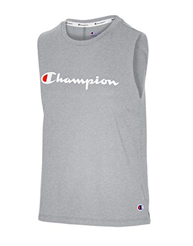 Champion Muscle Camiseta, Gris Oxford, L para Mujer