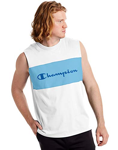 Champion Sportstyle Colorblock Muscle para hombre - Blanco - Large