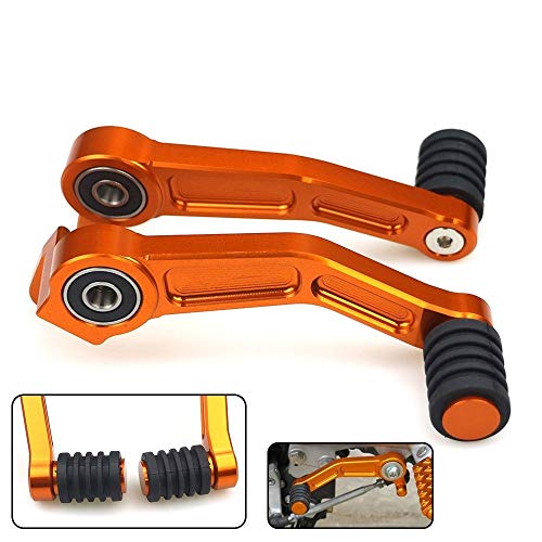 CHENWEI- CNC Naranja de la Motocicleta del pie y la Palanca del Freno de Pedal Cambio de Marchas de la Palanca Par de Aluminio for KTM 390 Duke 125 200