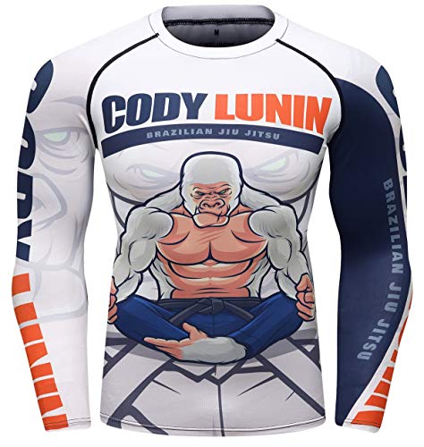 Cody Lundin Camisas de compresión de manga larga para hombre, impresión digital, ajuste seco, protección solar, camiseta de compresión para entrenamiento (estilo F, XXL-grande)