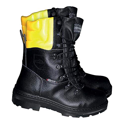 Cofra 25580-000 - Cortar botas resistentes a los trabajadores forestales leñador Up botas de trabajo con protección anticorte 42, Negro