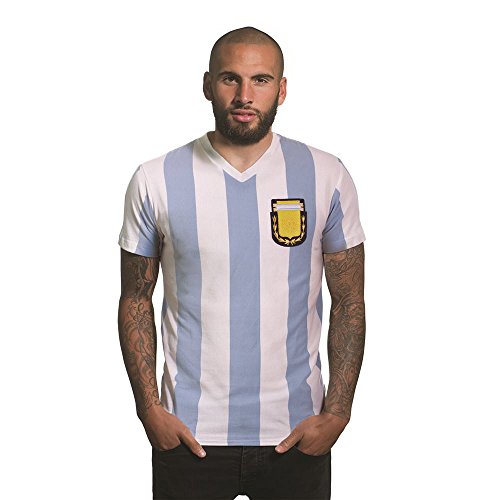 Copa Argentina 1982 - Camiseta con Cuello en V para Hombre, Hombre, 6745, Blanco, S