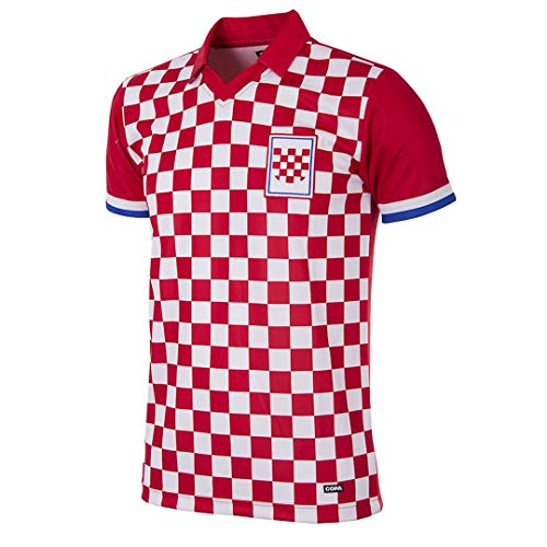 Copa Camiseta de fútbol Retro de Croacia 1992 para Hombre, Hombre, 235, Rojo/Blanco, S