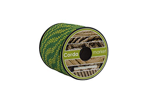 Cordamarket driza nylon platinium lne 8 mm amarillo/verde 15 mts