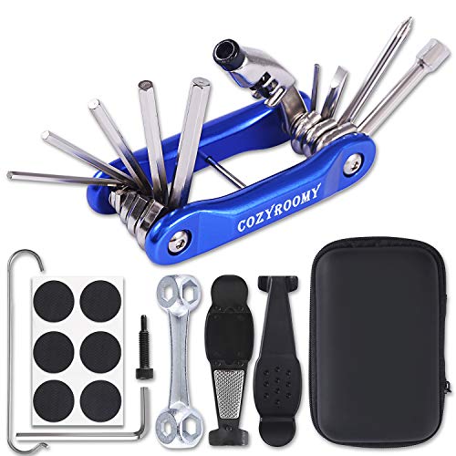 COZYROOMY Kit Reparación Herramientas Bicicleta,10 en 1 Herramienta multifunción (con Separador Cadena) y Accesorios de Repuesto, Llave de Llave de Hueso y Paquete Herramientas