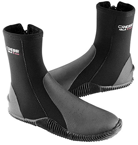 Cressi Isla Botas de Buceo con Suela y Cremallera, 5mm, Unisex Adulto, Negro (Black/Black), M