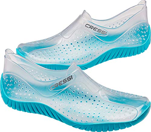 Cressi Water Shoes Escarpines para Todo Tipo de Deportes Acuáticos, Adultos Unisex, Transparente/Azul Claro, 37