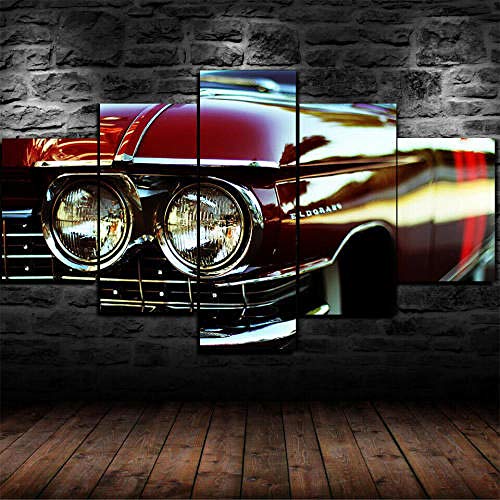 Cuadro Sobre Lienzo 5 Pieza 150X100Cm Coche Clásico Cadillac Eldorado Impresión De Lienzo De Pared Arte Pintura Para Moderna Decoración Para El Hogar Pintura Fotos Impresiones Obra Arte Decoración Dor