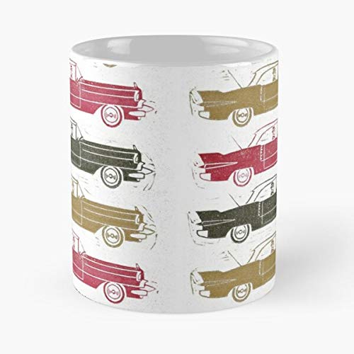 Desconocido 1958 1957 Caddy Coupe 62 Cadillac Deville Vintage Series Fifties Taza de café con Leche 11 oz