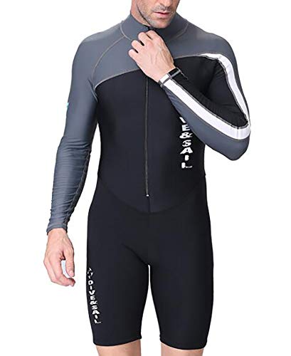 Dive & Sail Mujer Hombre Traje Buceo Shorty una Pieza Traje baño Traje baño Slim Fit con protección UV (L, 6)