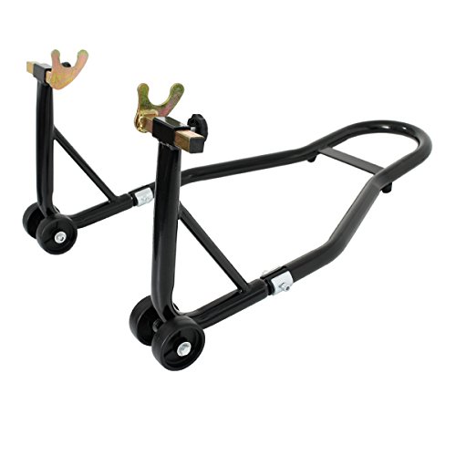 ECD Germany Caballete Trasero de Elevación para Motocicleta Universal Cap. de Carga 250kg Altura de Trabajo 31cm Gato para Ascenso y Descenso con Altura y Anchura Ajustables en Acero Color Negro