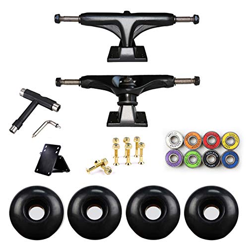 Ejes Skate, Ejes de Skate, 2Pcs 5" Aluminio Aleación Longboard Skateboard Camiones,Negro