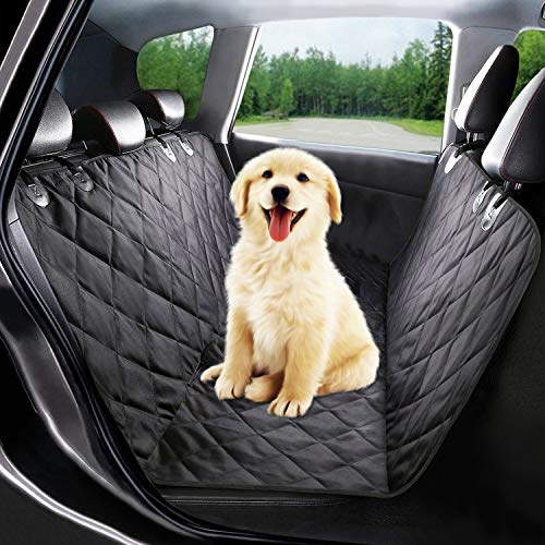 Eshen Funda de asiento para perro Cubiertas impermeables del asiento de carro del animal doméstico Perro Protector Hamaca Lavable, antideslizante, se adapta a todos los autos SUV de camiones, negro