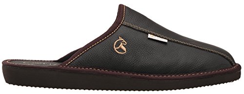 ESTRO Zapatillas De Casa Hombre Invierno Piel De Carnero Pantuflas Casa Hombre Lana Suela De Memoria Frost (45 EU, Marrón)