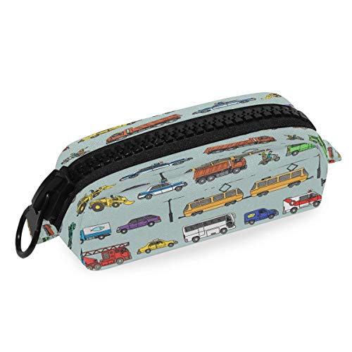 Estuche divertido para lápices de coche, autobús, camión, caja con cremallera, bolsa de papelería para escuela, oficina, estudiante universitario