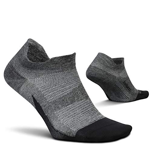 Feetures - Elite Ultra Light - No Show Tab - Calcetines deportivos para correr para hombres y mujeres - Gris - Talla Mediana
