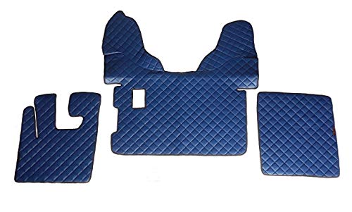 Funda para alfombrillas de suelo azul 24/7 + cubierta del motor Eco cuero para XF 105 manual caja de cambios solo para camiones de mano izquierda