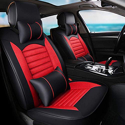 Fundas de asiento de coche de lino para Hyundai Solaris Hyundai Getz Elantra Tucson Veloster Creta I20 I30 Ix35 I40 Auto Accesorios Negro Rojo Almohada