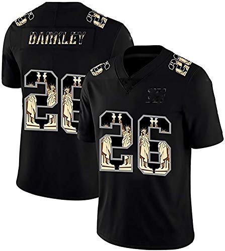 Gigantes Barkley Nº 26 Camiseta de fútbol, ​​balompié Deportes de Manga Corta con Cuello en V Camiseta Bordada de Entrenamiento Sudadera M