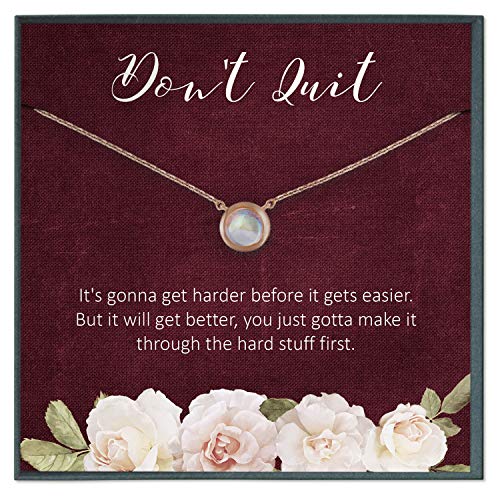 Grace of Pearl Don't Quit Quote AA Regalo Uplift Enfermo Amigo Get Well Pronto Regalo para Mujer Cáncer Paciente No Perder Esperanza Idea de Regalo