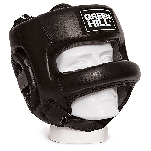 GREEN HILL CASCO DE BOXEO CASTLE PROTECCIÓN BARRA FRONTAL BOXING NEGRO (M)