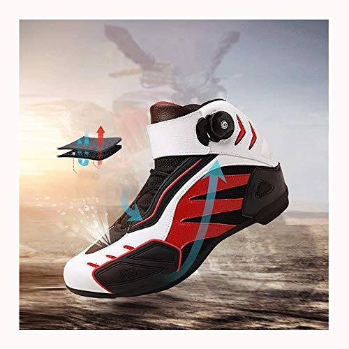 HaoLin Hombres Mujeres Botas De Bicicleta Otoño Invierno Zapatos De Ciclismo MTB Tallas Grandes High Top Ciclismo De Carretera Zapatillas De Bicicleta De Montaña Zapatillas,Black/Red-43