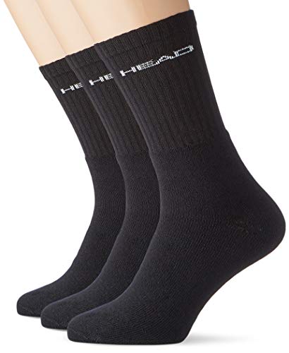 Head Crew 3P Calcetines, Black, 043 Unisex Adulto