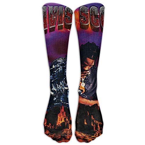 HNJZ-GS 15.74 en Unisex Travis Scott Goosebump Diseño único Calcetines Altos Calentadores para piernas Fútbol Aseball para Hombres Mujeres