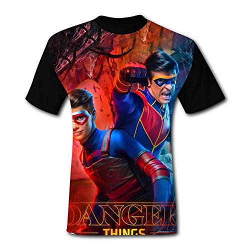 Hombre He-nRY Da-nG-eR Camisetas 3D Casual Manga Corta O-Cuello Camisetas