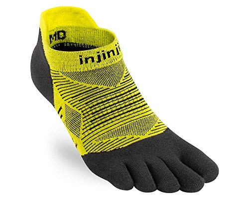 Injinji Run Lightweight No Show Toe Socks Limeade Size : 37-40