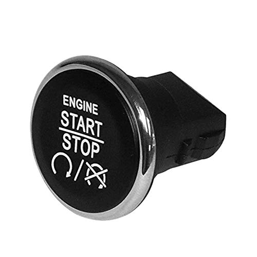 Interruptor vaina Poner el Panel, Arranque sin llave Start Stop Lgnition interruptor de botón 33370101 ajustes for Dodge Jeep Chrysler interruptores (Color : Black)