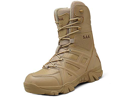 IYVW 5.AA 8810 Botas de Hombre - Al Aire Libre Botas de Combate para Hombre Botas tácticas Ligeras Calzado de Entrenamiento Militar Transpirable Amarillo Desierto 39 EU