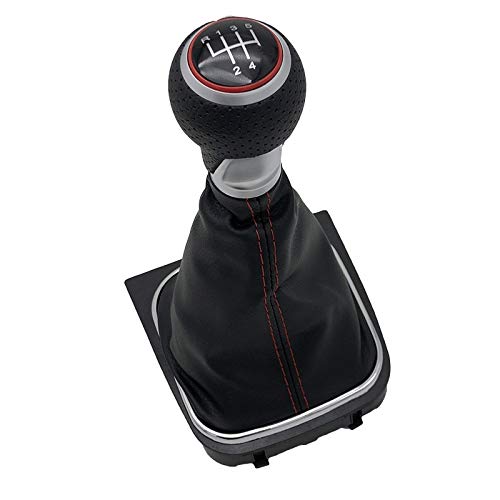 JINBINB / Ajuste para Volkswagen VW Golf 5 R32 GTI Golf 6 MK6 2005-2014 Knob Mudón de Cambios de automóvil Gaitero Cubierta de la Caja de la Palanca de la Palanca de Cuello Caja Konb