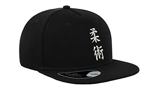 Jiu Jitsu Kanji Martial Arts MMA - Gorra plana, unisex con visera plana, gorra de béisbol para exterior Noir (Opal) Talla única