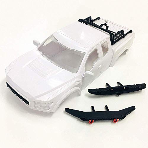 JTAccord Ford Raptor Carcasa de carrocería rígida para camión con Parachoques y Rejilla para Llantas de Repuesto para 1/10 RC Crawler Car Traxxas TRX-4 TRX4, 325mm de Distancia Entre Ejes,ABS,Piezas