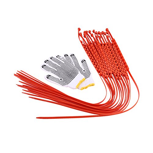 Keenso 20pcs Cadenas de neumáticos de nylon antideslizantes con guantes, ayuda de tracción de emergencia portátil Cadenas antideslizantes para nieve