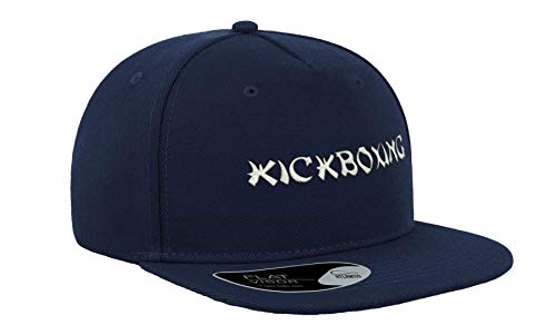 Kick Boxing Martial Artes - Gorra de béisbol para combate de MMA bordada, visera plana, unisex Bleu (Navy) Talla única