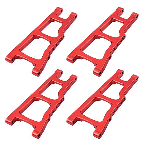 kingsea Brazos de suspensión delantera y trasera de aleación de aluminio con pernos de tornillo para RC TRX4 1/10 4X4 Slash, estampado, Rustler 4WD VXL -Sustituye a la pieza (rojo)