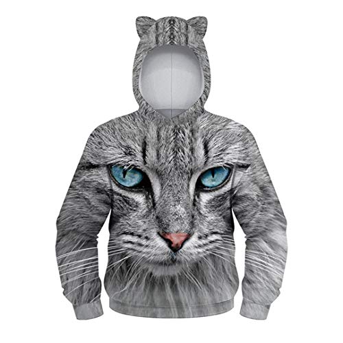 Kotwerer Las Orejas de Gato Manera 3D Impreso con Capucha los Muchachos del niño Sudaderas Ropa de otoño para niños 004 12T