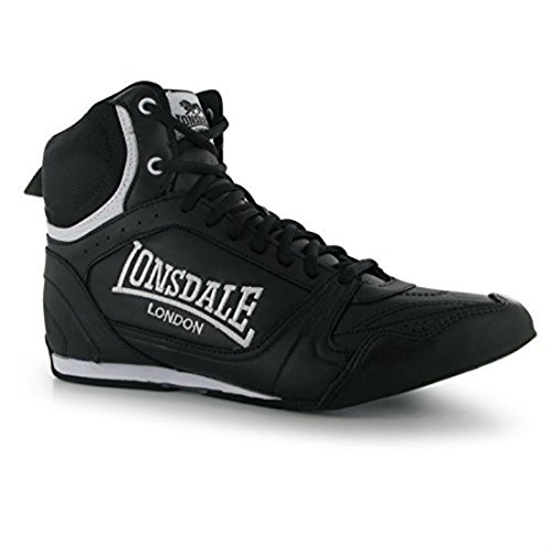 Lonsdale Botas de boxeo para hombre de entrenamiento con cordones de deporte zapatos de entrenamiento, color Negro, talla 44 EU