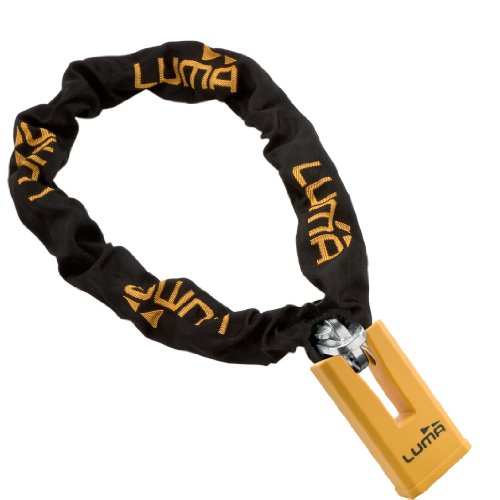 Luma Panzer KDA Escudo Disk Chain Plus - Cadena antirrobo con candado para Moto (170 cm), Color Negro y Naranja