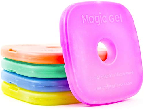 Magic Gel 5 x Paquetes de Hielo para la lonchera y Las neveras - Bloques para el congelador (pequeños Pero duraderos) Frío - Reutilizables y geniales para los niños Cajas Escolares, picnics, Camping